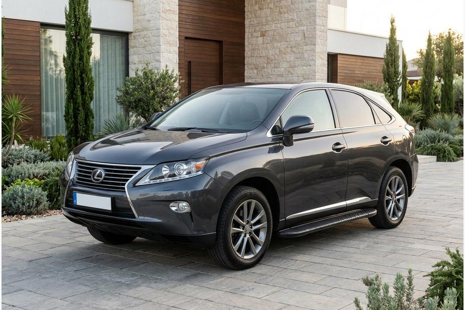 Lexus RX 2009-2015 рр. Бокові пороги Bosphorus Black (2 шт, алюміній) Image