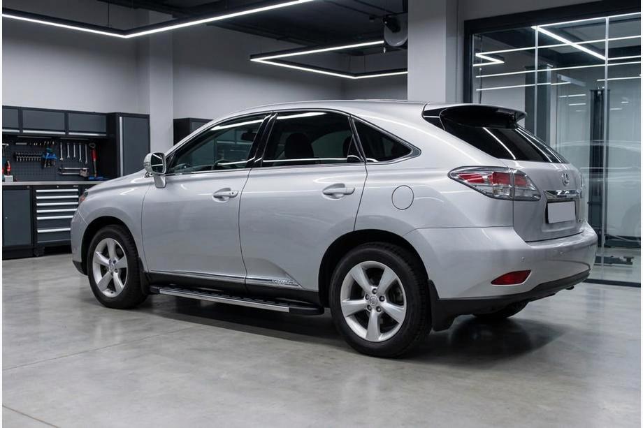 Lexus RX 2009-2015 рр. Бокові пороги Duru (2 шт, алюміній) Image