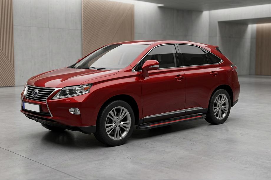 Lexus RX 2009-2015 рр. Бокові пороги Maya Red (2 шт, алюміній) Image