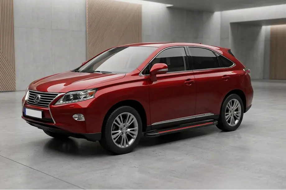 Lexus RX 2009-2015 рр. Бокові пороги Maya Red (2 шт, алюміній) Image