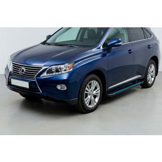 Бокові пороги Maya Blue (2 шт, алюміній) Lexus RX 2009-2015 рр. фото 1