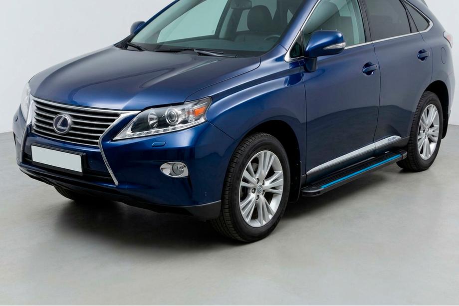 Lexus RX 2009-2015 рр. Бокові пороги Maya Blue (2 шт, алюміній) Image