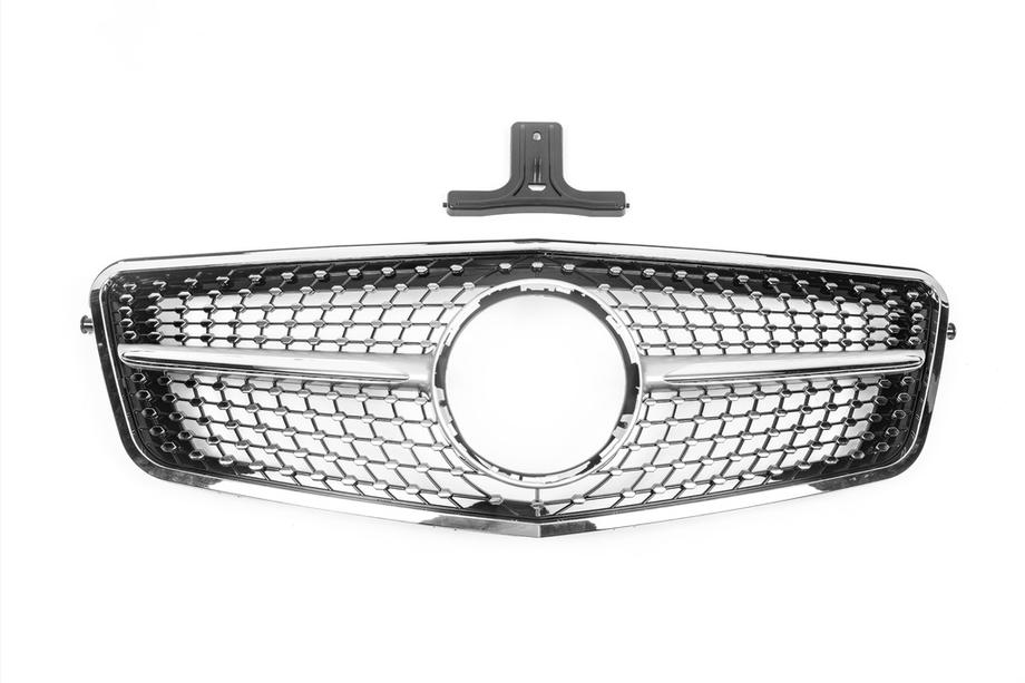 Mercedes E-class W212 2009-2016 рр. Передня решітка Diamond Silver (2009-2012) Фото 2