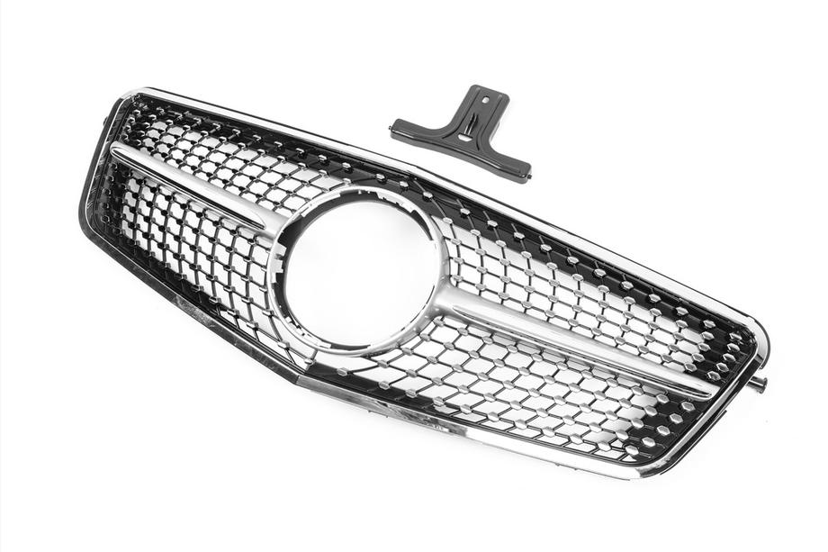 Mercedes E-class W212 2009-2016 рр. Передня решітка Diamond Silver (2009-2012) Фото 4