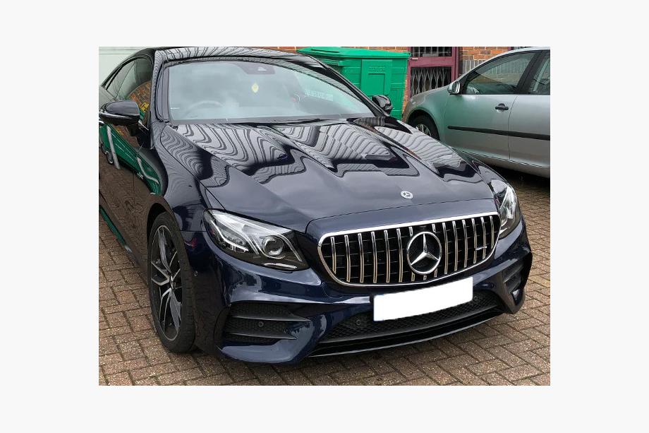 Mercedes E-class W213 2016-2023 рр. Передня решітка Panamericana GT (AMG Line, 2020-2023) Без місця під камеру Фото 3