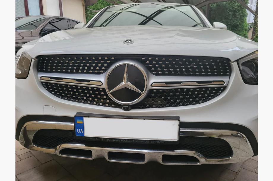 Mercedes GLC X253 2015-2022 рр. Передня решітка Diamond Silver (для Base 2019-2022) Image