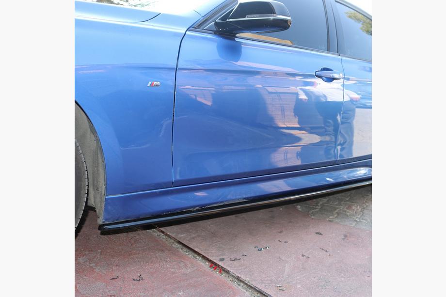 BMW 3 серія F30/F31 2012-2019 рр. Накладки на пороги EuroCap (під M-Sport пороги, чорний глянець) Фото 5