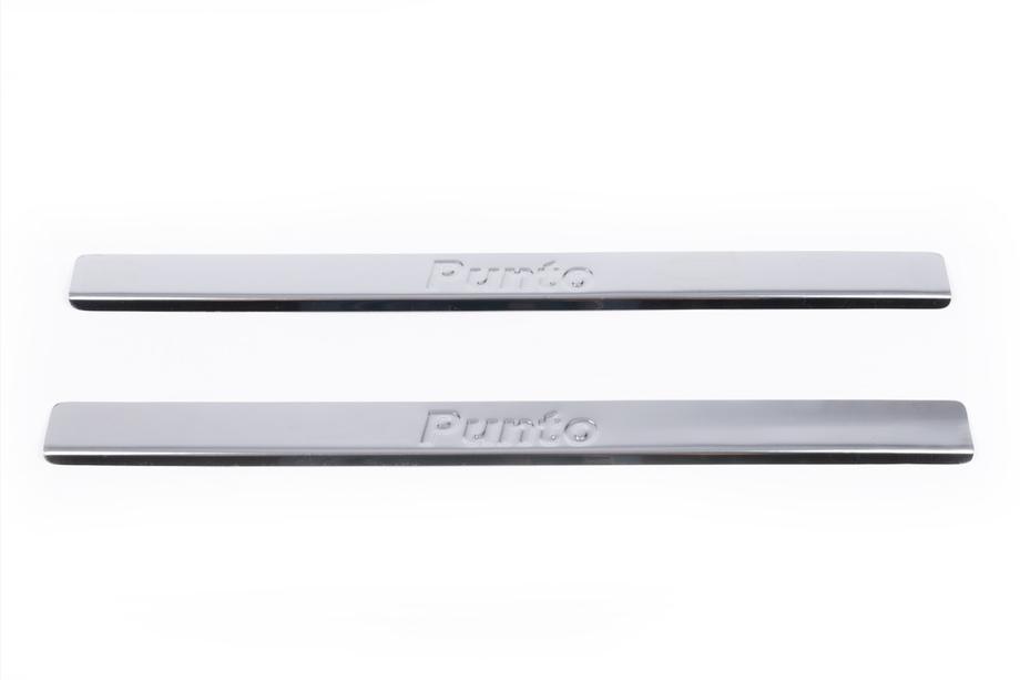 Fiat Punto Grande/EVO 2006-2018 рр. Накладки на пороги Carmos V2 (2 шт., Нерж.) Фото 2