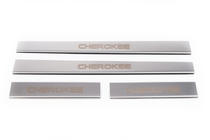 Jeep Cherokee/Liberty 2007-2013 рр. Накладки на пороги Carmos V1 (4 шт, нерж) фото 2