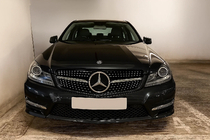 Mercedes C-class W204 2007-2015 рр. Передня решітка Diamond Silver фото 3