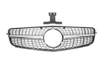 Mercedes C-class W204 2007-2015 рр. Передня решітка Diamond Silver фото 2
