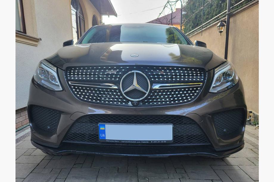 Mercedes GLE coupe C292 2015-2019 рр. Тюнінг решітка радіатора (Diamond Black) Без камери Фото 3