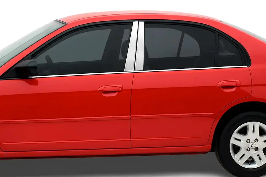 Honda Civic Sedan VII 2001-2006 рр. Накладки на стійки (4 шт, нерж) Фото 1