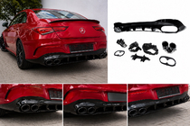 Mercedes CLA C118 2019- рр. Задній дифузор з насадками (дизайн CLA45) фото 1