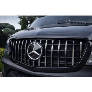 Передня решітка GT Panamericana Chrome (2013-2018) Mercedes Sprinter W906 2006-2018 рр. фото 2
