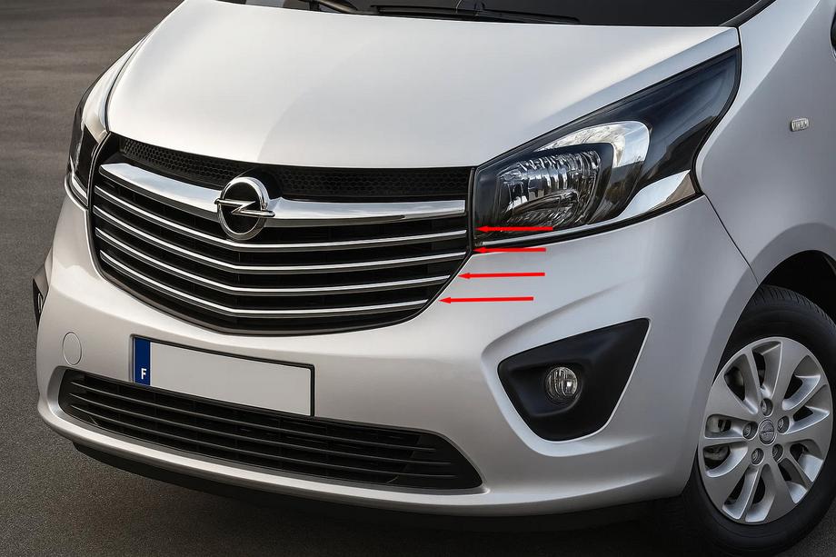 Opel Vivaro 2015-2019 рр. Накладки на решітку Carmos (нерж) Фото 1