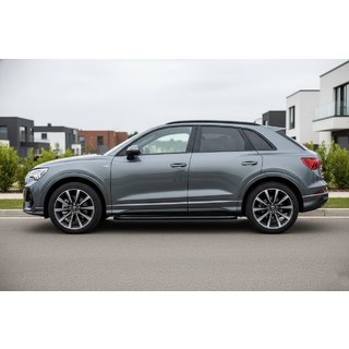 Бокові пороги Tayga Black (2 шт., Алюміній) Audi Q3 2019-2025 рр. фото 1