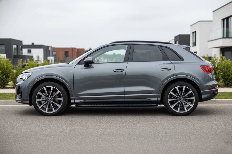 Audi Q3 2019-2025 рр. Бокові пороги Tayga Black (2 шт., Алюміній) Фото 1
