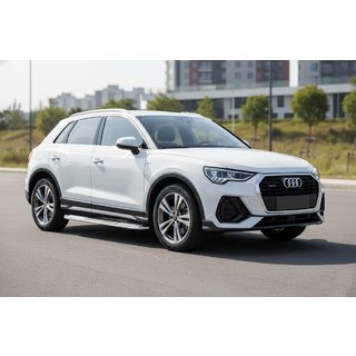 Бокові пороги Tayga V2 (2 шт., Алюміній) Audi Q3 2019-2025 рр. фото 1