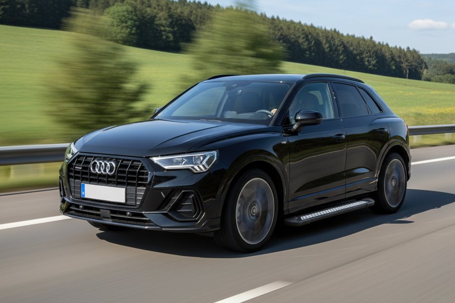 Audi Q3 2019-2025 рр. Бокові пороги Vision New Black (2 шт., Алюміній) Фото 1