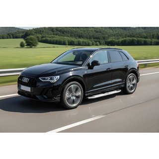 Бокові пороги Mevsim Grey (2 шт., Алюміній) Audi Q3 2019-2025 рр. фото 1