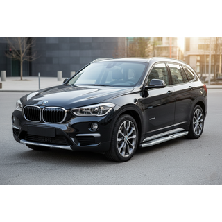 Бокові пороги Mevsim Grey (2 шт., Алюміній) BMW X1 F48 2015-2022 рр. фото 1