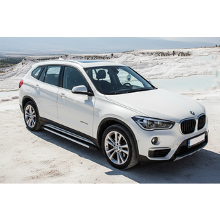 Бокові пороги Maya V1 (2 шт., Алюміній) BMW X1 F48 2015-2022 рр. фото 1