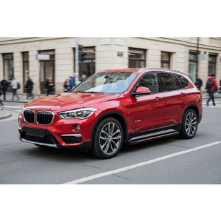 Бокові пороги Maya Red (2 шт., Алюміній) BMW X1 F48 2015-2022 рр. фото 1