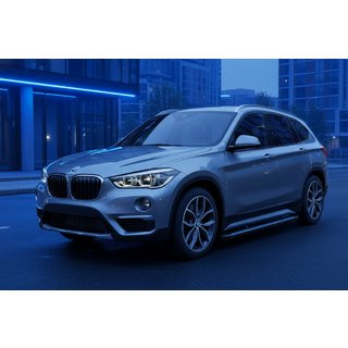 Бокові пороги Maya Blue (2 шт., Алюміній) BMW X1 F48 2015-2022 рр. фото 1