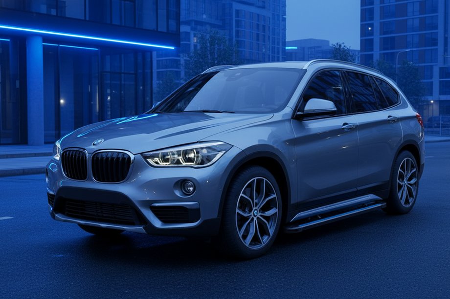 BMW X1 F48 2015-2022 рр. Бокові пороги Maya Blue (2 шт., Алюміній) Фото 1