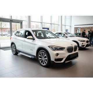 Бокові пороги Vision New Grey (2 шт., Алюміній) BMW X1 F48 2015-2022 рр. фото 1