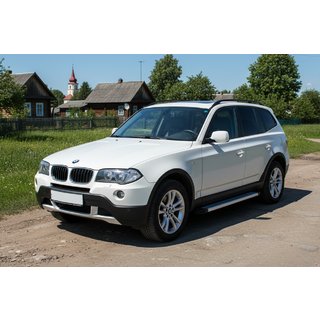 Бокові пороги Maya V2 (2 шт., Алюміній) BMW X3 E83 2003-2010 рр. фото 1