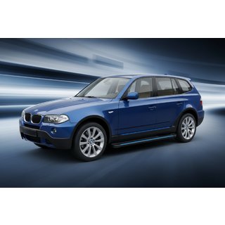 Бокові пороги Maya Blue (2 шт., Алюміній) BMW X3 E83 2003-2010 рр. фото 1