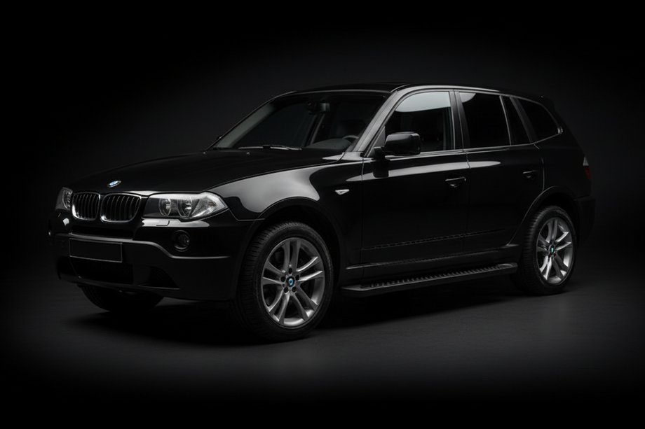 BMW X3 E83 2003-2010 рр. Бокові пороги Allmond Black (2 шт., Алюміній) Фото 1