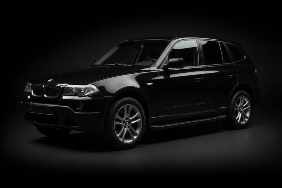 BMW X3 E83 2003-2010 рр. Бокові пороги Allmond Black (2 шт., Алюміній) Image