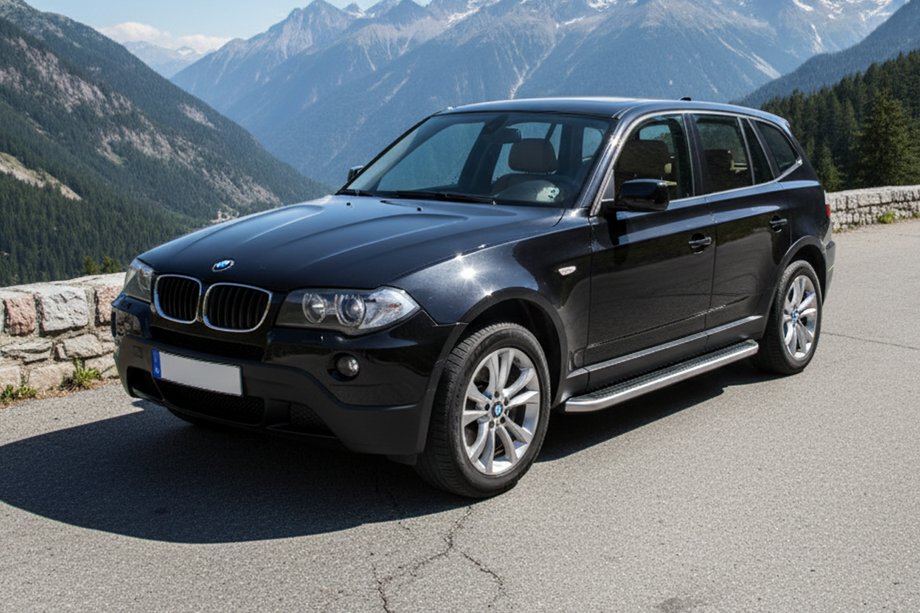 BMW X3 E83 2003-2010 рр. Бокові пороги Tayga Grey (2 шт., Алюміній) Image