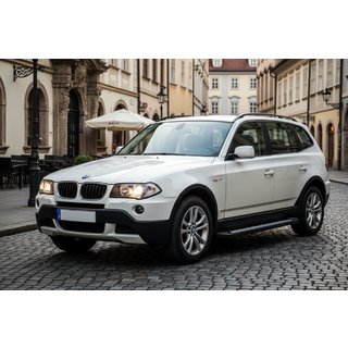 Бокові пороги Vision New Grey (2 шт., Алюміній) BMW X3 E83 2003-2010 рр. фото 1