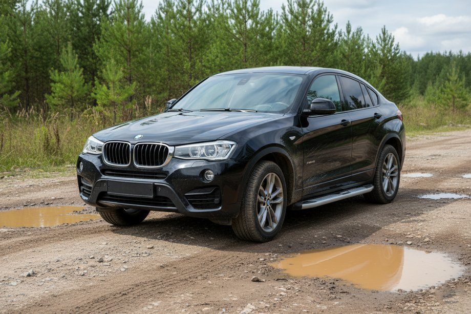 BMW X4 F26 2014-2018 рр. Бокові пороги Mevsim Grey (2 шт., Алюміній) Фото 1
