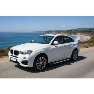 Бокові пороги RedLine (2 шт., Алюміній) BMW X4 F26 2014-2018 рр. фото 1