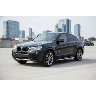 Бокові пороги Tayga Grey (2 шт., Алюміній) BMW X4 F26 2014-2018 рр. фото 1