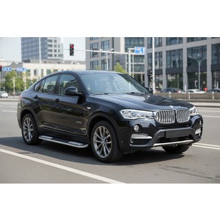 Бокові пороги Tayga V2 (2 шт., Алюміній) BMW X4 F26 2014-2018 рр. фото 1