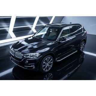 Бокові пороги Tayga Grey (2 шт., Алюміній) BMW X5 F15 2013-2018 рр. фото 1