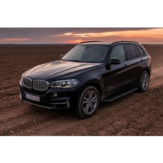Бокові пороги Tayga Black (2 шт., Алюміній) BMW X5 F15 2013-2018 рр. фото 1