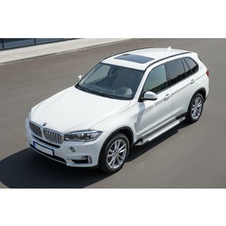 Бокові пороги Vision New Grey (2 шт., Алюміній) BMW X5 F15 2013-2018 рр. фото 1