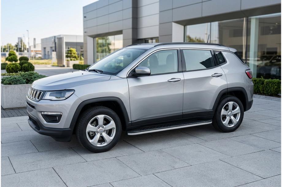 Jeep Compass 2016- рр. Бокові пороги Bosphore Grey (2 шт., Алюміній) Image