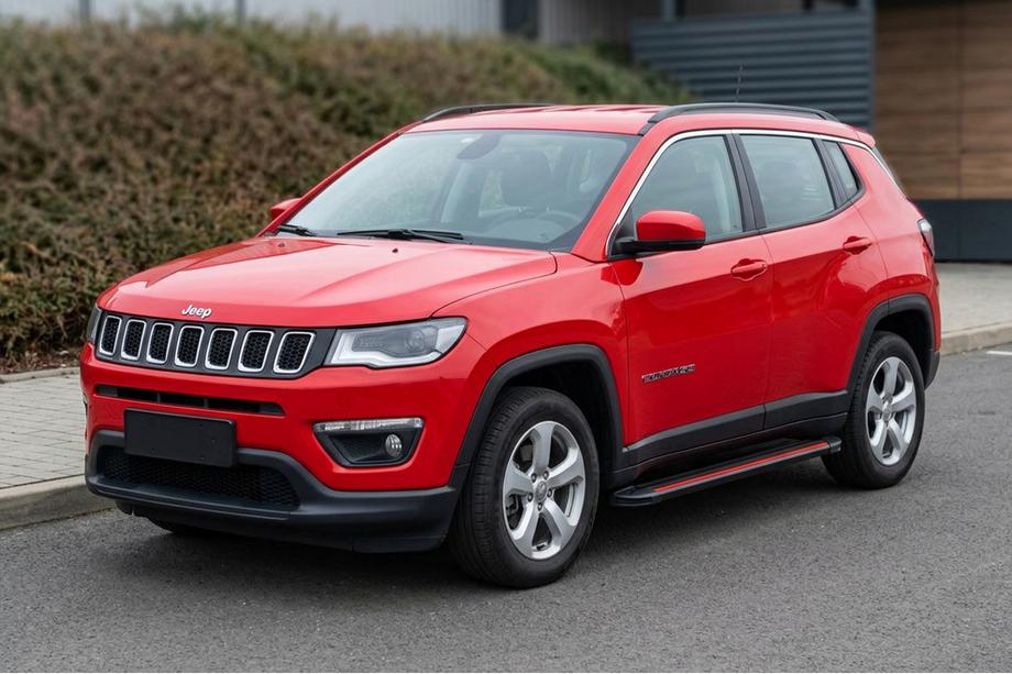 Jeep Compass 2016- рр. Бокові пороги Maya Red (2 шт., Алюміній) Image