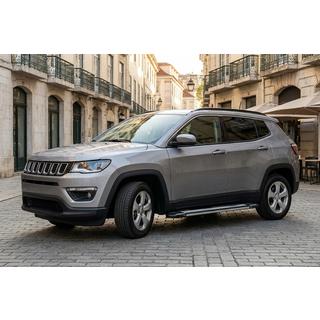 Бокові пороги Rainbow (2 шт., Алюміній) Jeep Compass 2016- рр. фото 1