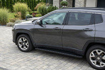 Jeep Compass 2016- рр. Бокові пороги Allmond Black (2 шт., Алюміній) фото 1
