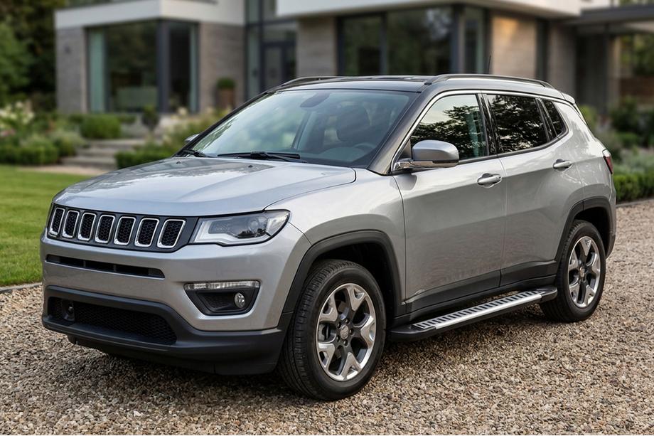 Jeep Compass 2016- рр. Бокові пороги Line (2 шт., Алюміній) Image