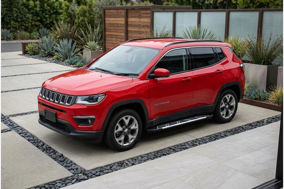 Jeep Compass 2016- рр. Бокові пороги Sunrise (2 шт., Алюміній) Image